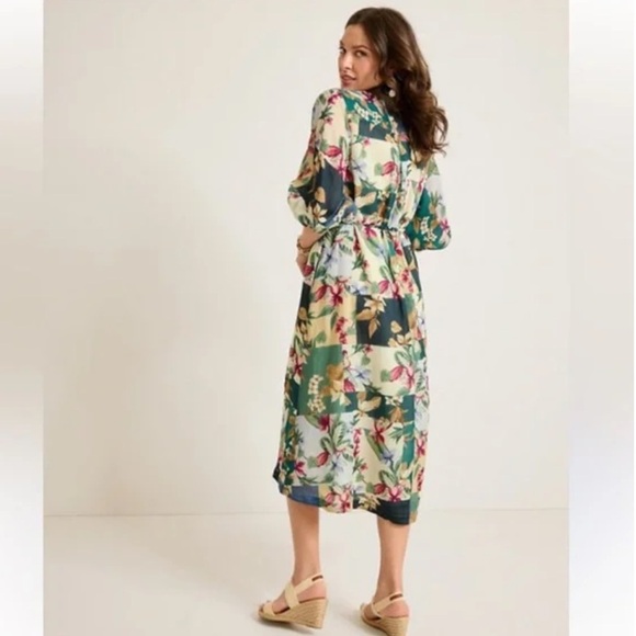 Tommy Bahama Womens Hightide Flora Midi Belted Button Front Shirt Dress NWT $218 - Picture 14 of 16